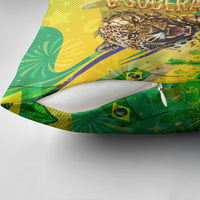 Brazil Football Champions 2026 Pillow Cover Sovereign Jaguar Golden Trophy 3D Graphic Design