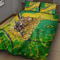 Brazil Football Champions 2026 Quilt Bed Set Sovereign Jaguar Golden Trophy 3D Graphic Design