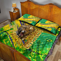 Brazil Football Champions 2026 Quilt Bed Set Sovereign Jaguar Golden Trophy 3D Graphic Design