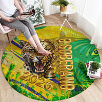 Brazil Football Champions 2026 Round Carpet Sovereign Jaguar Golden Trophy 3D Graphic Design