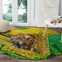 Brazil Football Champions 2026 Round Carpet Sovereign Jaguar Golden Trophy 3D Graphic Design