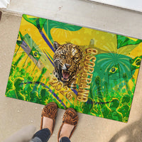 Brazil Football Champions 2026 Rubber Doormat Sovereign Jaguar Golden Trophy 3D Graphic Design