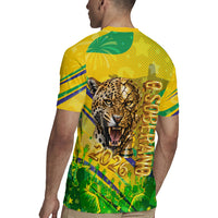 Brazil Football Champions 2026 Rugby Jersey Sovereign Jaguar Golden Trophy 3D Graphic Design