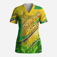 Brazil Football Champions 2026 Scrub Top Sovereign Jaguar Golden Trophy 3D Graphic Design