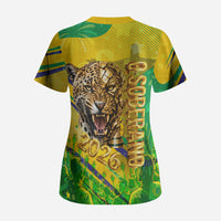 Brazil Football Champions 2026 Scrub Top Sovereign Jaguar Golden Trophy 3D Graphic Design