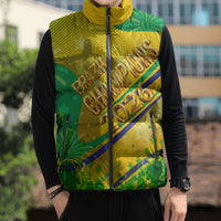 Brazil Football Champions 2026 Sleeveless Puffer Jacket Sovereign Jaguar Golden Trophy 3D Graphic Design