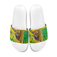 Brazil Football Champions 2026 Slide Sandals Sovereign Jaguar Golden Trophy 3D Graphic Design