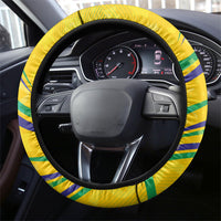 Brazil Football Champions 2026 Steering Wheel Cover Sovereign Jaguar Golden Trophy 3D Graphic Design