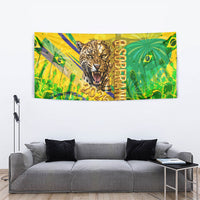 Brazil Football Champions 2026 Tapestry Sovereign Jaguar Golden Trophy 3D Graphic Design