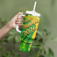 Brazil Football Champions 2026 Tumbler With Handle Sovereign Jaguar Golden Trophy 3D Graphic Design