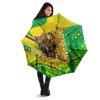 Brazil Football Champions 2026 Umbrella Sovereign Jaguar Golden Trophy 3D Graphic Design