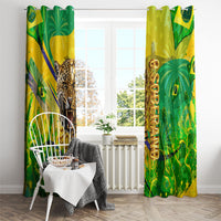 Brazil Football Champions 2026 Window Curtain Sovereign Jaguar Golden Trophy 3D Graphic Design