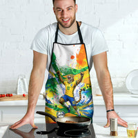 Personalized Brazil 6 Time World Football Champion 2026 Apron Hexa Brasil Jaguar Mascot - Graffiti Splash Art