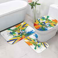 Personalized Brazil 6 Time World Football Champion 2026 Bathroom Set Hexa Brasil Jaguar Mascot - Graffiti Splash Art