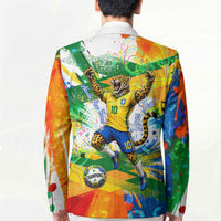 Personalized Brazil 6 Time World Football Champion 2026 Blazer Hexa Brasil Jaguar Mascot - Graffiti Splash Art