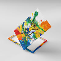 Personalized Brazil 6 Time World Football Champion 2026 Canvas Wall Art Hexa Brasil Jaguar Mascot - Graffiti Splash Art