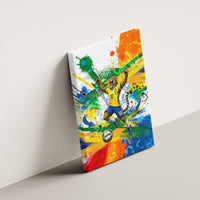 Personalized Brazil 6 Time World Football Champion 2026 Canvas Wall Art Hexa Brasil Jaguar Mascot - Graffiti Splash Art
