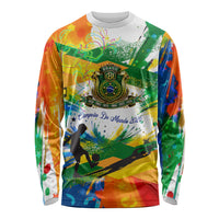 Personalized Brazil 6 Time World Football Champion 2026 Long Sleeve Shirt Hexa Brasil Jaguar Mascot - Graffiti Splash Art