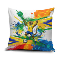 Personalized Brazil 6 Time World Football Champion 2026 Pillow Cover Hexa Brasil Jaguar Mascot - Graffiti Splash Art