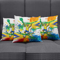 Personalized Brazil 6 Time World Football Champion 2026 Pillow Cover Hexa Brasil Jaguar Mascot - Graffiti Splash Art