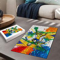 Personalized Brazil 6 Time World Football Champion 2026 Puzzle Hexa Brasil Jaguar Mascot - Graffiti Splash Art
