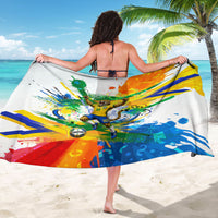 Personalized Brazil 6 Time World Football Champion 2026 Sarong Hexa Brasil Jaguar Mascot - Graffiti Splash Art