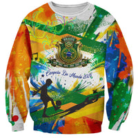 Personalized Brazil 6 Time World Football Champion 2026 Sweatshirt Hexa Brasil Jaguar Mascot - Graffiti Splash Art