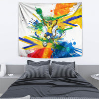 Personalized Brazil 6 Time World Football Champion 2026 Tapestry Hexa Brasil Jaguar Mascot - Graffiti Splash Art