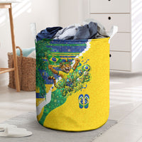 Brazil Football World Champions 2026 Laundry Basket Brasil Futebol - Jaguar Mascot - Vibrant Carnival Style