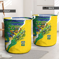 Brazil Football World Champions 2026 Laundry Basket Brasil Futebol - Jaguar Mascot - Vibrant Carnival Style