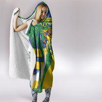 Brazil Football World Champions 2026 Hooded Blanket Brasil Futebol - Jaguar Mascot - Vibrant Carnival Style
