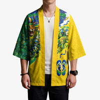 Brazil Football World Champions 2026 Kimono Brasil Futebol - Jaguar Mascot - Vibrant Carnival Style