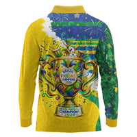 Brazil Football World Champions 2026 Long Sleeve Polo Shirt Brasil Futebol - Jaguar Mascot - Vibrant Carnival Style