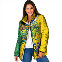 Brazil Football World Champions 2026 Padded Jacket Brasil Futebol - Jaguar Mascot - Vibrant Carnival Style
