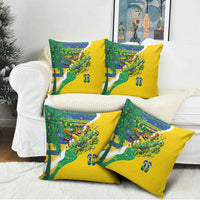 Brazil Football World Champions 2026 Pillow Cover Brasil Futebol - Jaguar Mascot - Vibrant Carnival Style