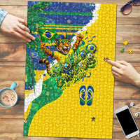 Brazil Football World Champions 2026 Puzzle Brasil Futebol - Jaguar Mascot - Vibrant Carnival Style