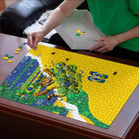 Brazil Football World Champions 2026 Puzzle Brasil Futebol - Jaguar Mascot - Vibrant Carnival Style