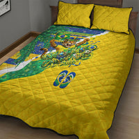 Brazil Football World Champions 2026 Quilt Bed Set Brasil Futebol - Jaguar Mascot - Vibrant Carnival Style