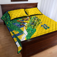Brazil Football World Champions 2026 Quilt Bed Set Brasil Futebol - Jaguar Mascot - Vibrant Carnival Style