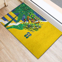 Brazil Football World Champions 2026 Rubber Doormat Brasil Futebol - Jaguar Mascot - Vibrant Carnival Style