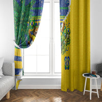 Brazil Football World Champions 2026 Window Curtain Brasil Futebol - Jaguar Mascot - Vibrant Carnival Style