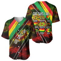 Juneteenth God Says I Am Christian Freedom Baseball Jersey Pan African Flag Colors Tie Dye Galaxy