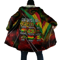 Juneteenth God Says I Am Christian Freedom Cloak Pan African Flag Colors Tie Dye Galaxy