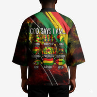Juneteenth God Says I Am Christian Freedom Kimono Pan African Flag Colors Tie Dye Galaxy