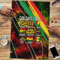 Juneteenth God Says I Am Christian Freedom Puzzle Pan African Flag Colors Tie Dye Galaxy