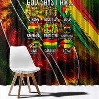 Juneteenth God Says I Am Christian Freedom Window Curtain Pan African Flag Colors Tie Dye Galaxy