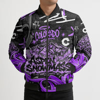 Personalized Colorado Aspen Snowmass Red Rocks Bomber Puffer Jacket Urban Graffiti Paint Splatter Street Art
