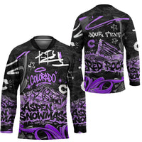 Personalized Colorado Aspen Snowmass Red Rocks Hockey Jersey Urban Graffiti Paint Splatter Street Art