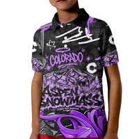 Personalized Colorado Aspen Snowmass Red Rocks Kid Polo Shirt Urban Graffiti Paint Splatter Street Art
