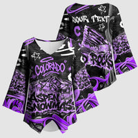 Personalized Colorado Aspen Snowmass Red Rocks Kimono Sleeve Blouse Urban Graffiti Paint Splatter Street Art